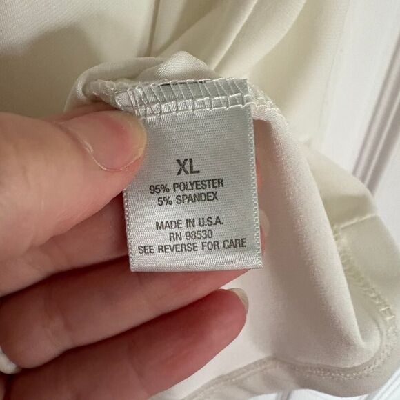 Dressbarn Sleeveless Drape Neck Blouse White XL - Picture 5 of 7